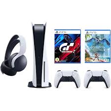 بلايستيشن 5 (إصدار الأقراص) مع ذراعين وشريطين وسماعه